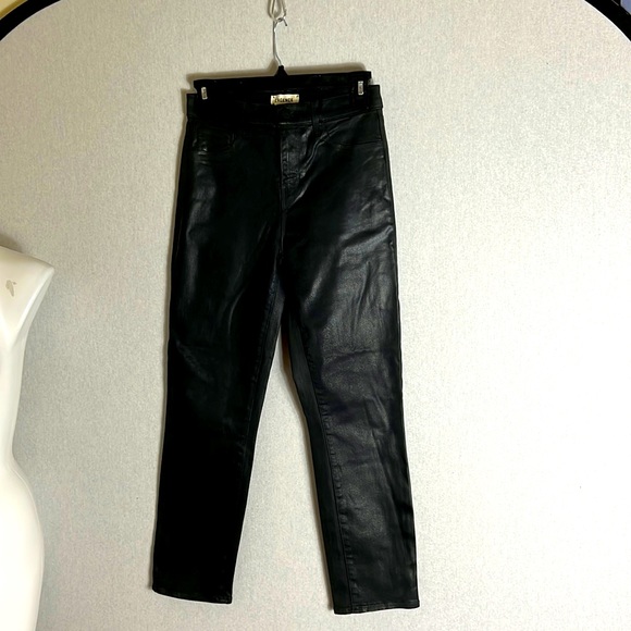 NEW L’AGENCE jeans Alexia high Rise crop Cigarette black coated jeans size 25 - Picture 3 of 16